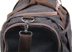 Yakfield - Reistas - Weekendtas - Kado - Dames En Heren - Canvas - Vintage Zwart Antraciet Grijs - Compact Middelgroot Model - 35 Liter Duffelbag - 5 Opbergvakken - 52x30x20 Cm -Tassen Kortingen Winkel 1200x860 2