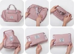 Merkloos Opvouwbare Handbagage Reistas – Opvouwbaar Tot 28 X 18 Cm – Blauw -Tassen Kortingen Winkel 1200x883 1