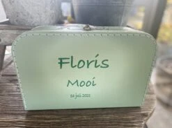 Merkloos Koffertje Karton Groen Maat L Met Eigen Opdruk - Met Naam -Tassen Kortingen Winkel 1200x899 1