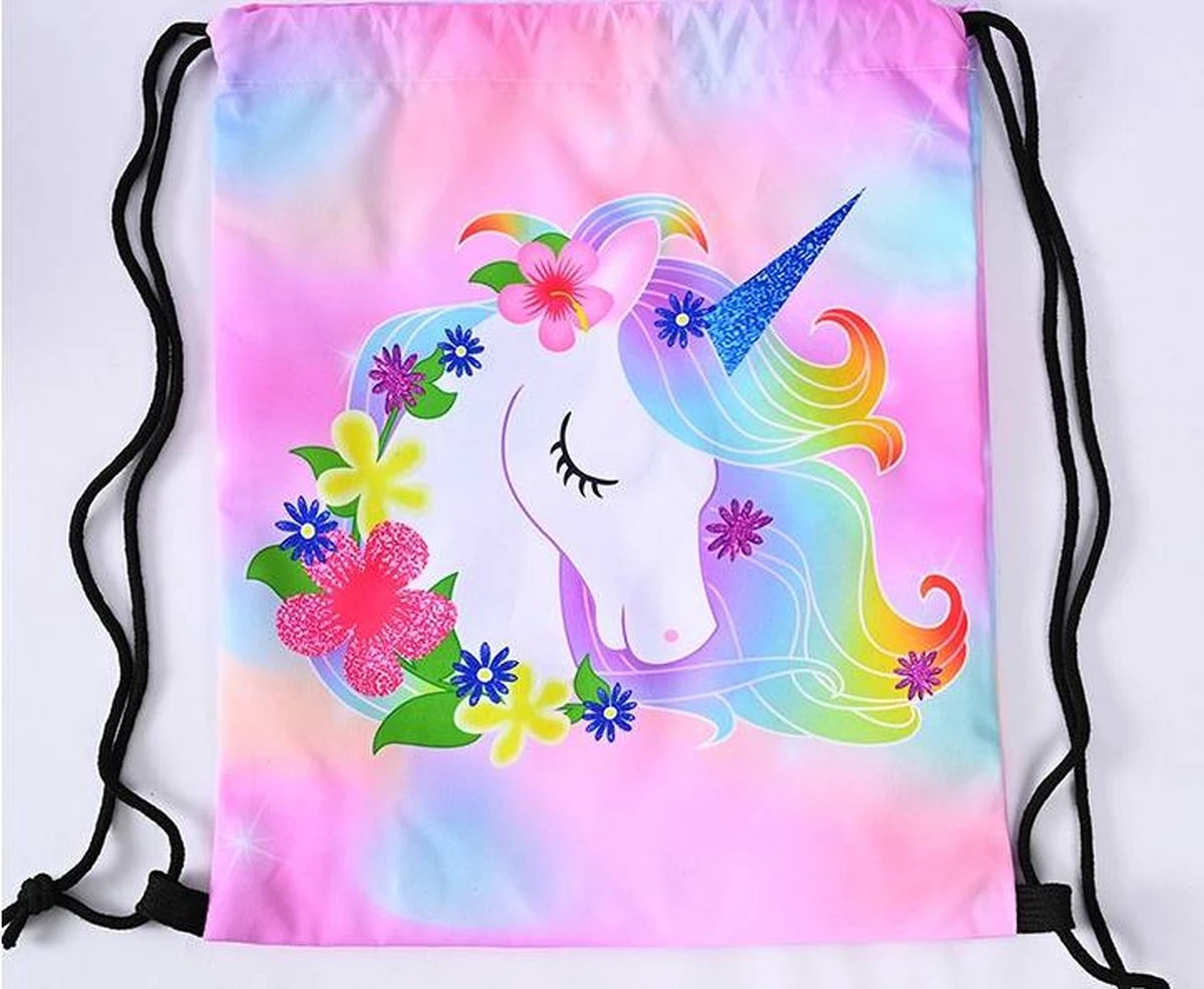 Unicorn Gymtas + Etui - Sporttas Met Rijgkoord - Bloemetjes - 4-12 Jaar 7 Unicorn Gymtas + Etui - Sporttas Met Rijgkoord - Bloemetjes - 4-12 Jaar - Afbeelding 5