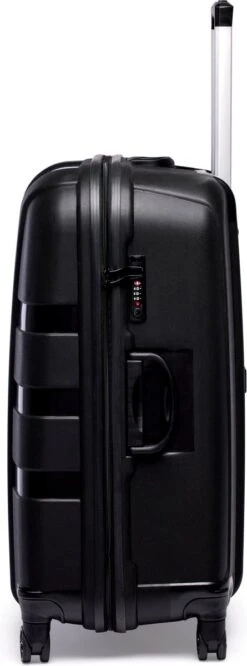 ©TROLLEYZ - Paris No.5 - Reiskoffer - 78cm Met TSA Slot - Dubbele Wielen - 360° Spinners - 100% Polypropyleen - Reiskoffer In Piano Black -Tassen Kortingen Winkel 445x1200