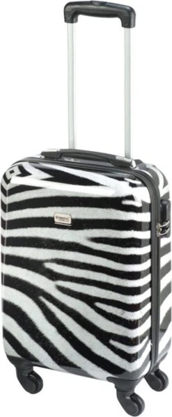 Princess Traveller Animal Print - Handbagagekoffer - Zebra - Small - 55cm -Tassen Kortingen Winkel 495x1200