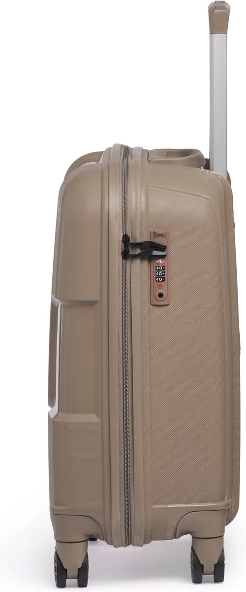 ©TROLLEYZ - Venice No.10 - Trolley - 55cm Met TSA Slot - Dubbele Wielen - 360° Spinners - 100% Polypropyleen - Handbagage Koffer In Pearl Sand 15 ©TROLLEYZ - Venice No.10 - Trolley - 55cm Met TSA Slot - Dubbele Wielen - 360° Spinners - 100% Polypropyleen - Handbagage Koffer In Pearl Sand - Afbeelding 13