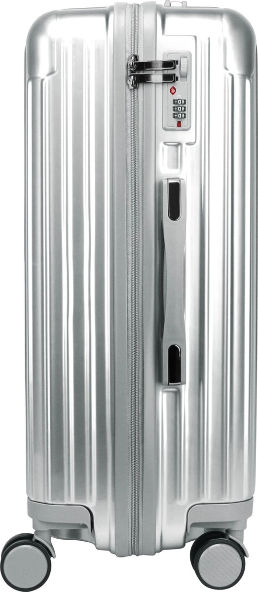 Royal Swiss - Kofferset - Cijferslot- Lichtgewicht Koffer - 4 Wielen- Zilver 7 Royal Swiss - Kofferset - Cijferslot- Lichtgewicht Koffer - 4 Wielen- Zilver - Afbeelding 5