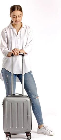 Decent Handbagage Koffer / Trolley / Reiskoffer - 50 Cm - 32 Liter - ABS - Neon-Fix - Roze -Tassen Kortingen Winkel 528x1200