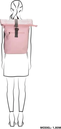 Charm London Neville Waterproof Roll Top Backpack Pink -Tassen Kortingen Winkel 570x1200 1