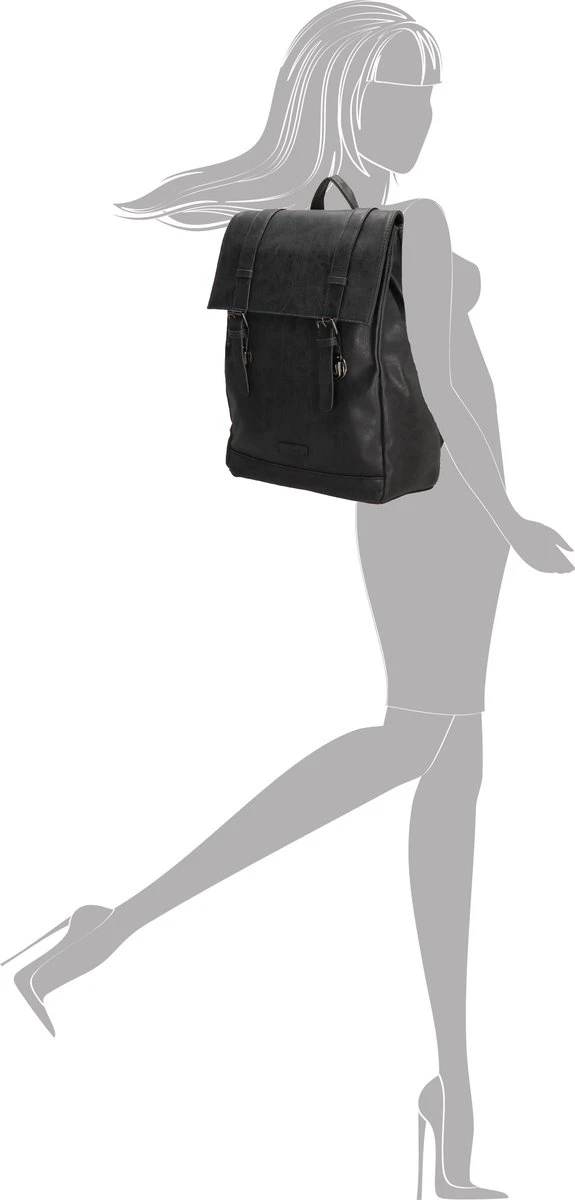 Enrico Benetti Amy 66582 Dames Rugzak M - Zwart 4 Enrico Benetti Amy 66582 Dames Rugzak M - Zwart - Afbeelding 2