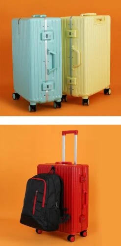 TOP AA Reis Kofferset - Trolleyset 3-delig Met TSA Slot Aluminum Frame, Kleine Cabine En Groot, ABS Luggage, (20+24+28 Inches 3 Pc Set), Roze/pink -Tassen Kortingen Winkel 592x1200 3