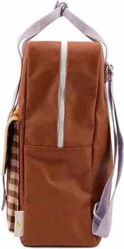 Sticky Lemon Gingham Backpack Large Chocolate Sundae Daisy Yellow Mauve Lilac -Tassen Kortingen Winkel 600x1200