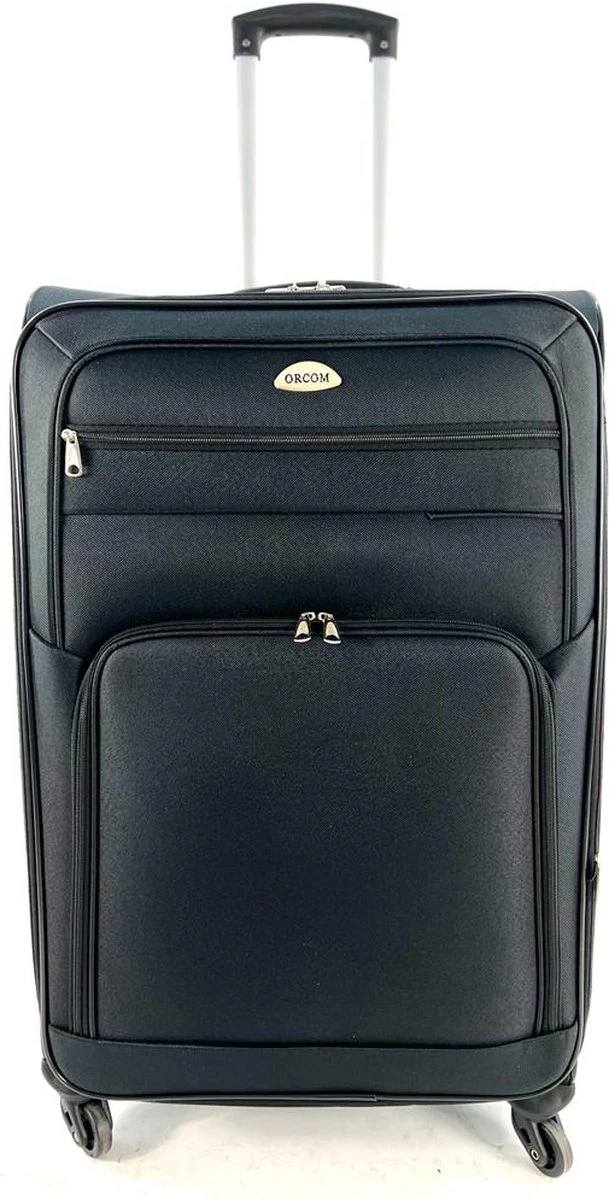 AATravel S Reiskoffer - Trolley - Handbagage - Voorvakken - 57 Cm - 50 Liter - Zwart