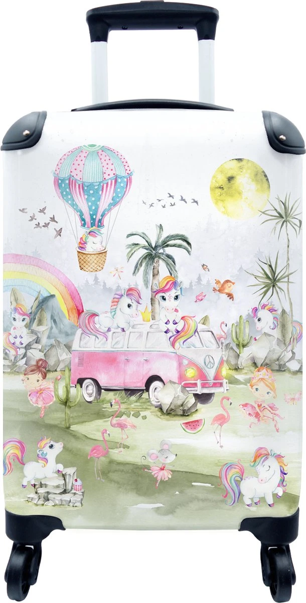 Koffer - Unicorn - Regenboog - Kinderen - 35x55x20 Cm - Handbagage - Trolley - Fotokoffer 3 Koffer - Unicorn - Regenboog - Kinderen - 35x55x20 Cm - Handbagage - Trolley - Fotokoffer