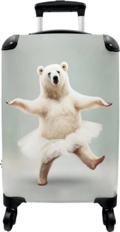 NoBoringSuitcases.com® Koffer - IJsbeer - Rok - Wit - Portret - Dieren - Trolley Op Wieltjes - Reiskoffer - Past Binnen 55x40x20 Cm En 55x35x25 Cm - Fotokoffer -Tassen Kortingen Winkel 621x1200 4