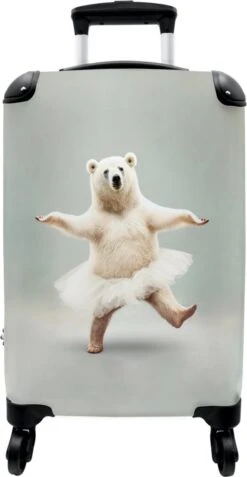 NoBoringSuitcases.com® Koffer - IJsbeer - Rok - Wit - Portret - Dieren - Trolley Op Wieltjes - Reiskoffer - Past Binnen 55x40x20 Cm En 55x35x25 Cm - Fotokoffer -Tassen Kortingen Winkel 621x1200 5