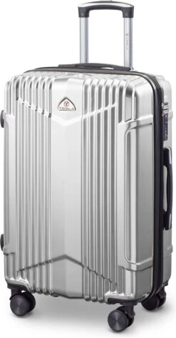 Tesla PC - Reiskoffer - 65 Cm - 4 Wielen - Zilver