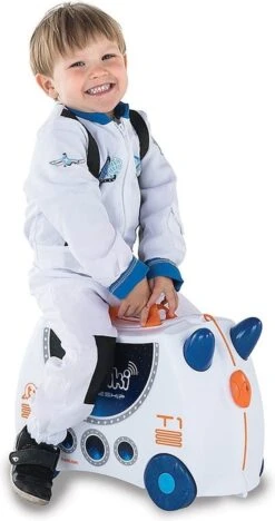 Trunki Ride-on Reiskoffer Incl. Stickers - Skye Ruimteschip -Tassen Kortingen Winkel 634x1200