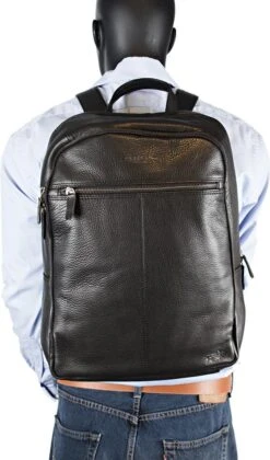 Rugzak Dames Leer Of Rugtas Heren Leer - Zwart Leer - Zwarte Laptop Rugzak Unisex -Tassen Kortingen Winkel 705x1200 5