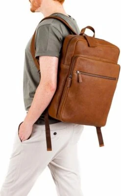 Burkely Antique Avery Unisex Rugzak Rits 15.6'' - Cognac -Tassen Kortingen Winkel 739x1200 4