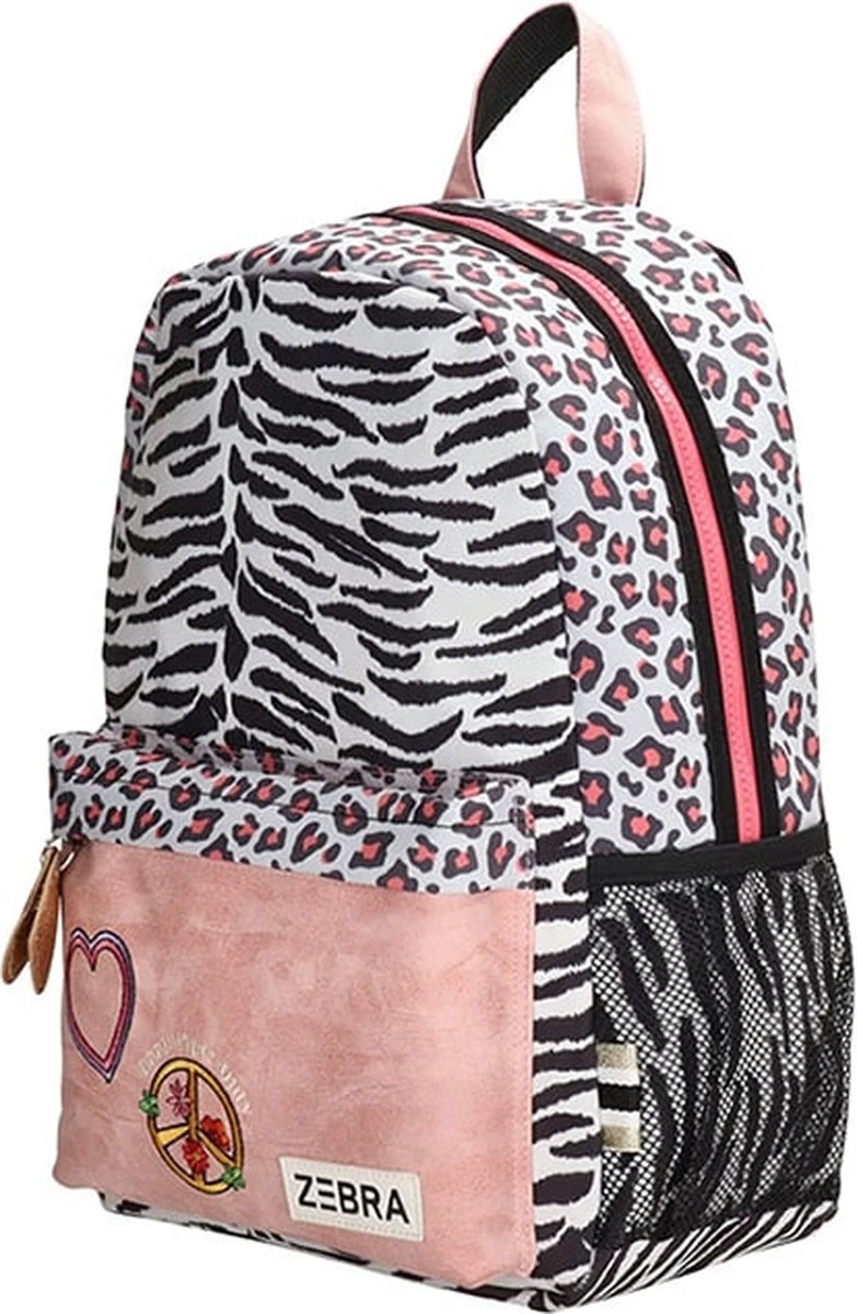 Zebra Trends Rugzak Panther Wit/Roze 4 Zebra Trends Rugzak Panther Wit/Roze - Afbeelding 2