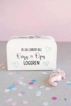 Merkloos ByMi |Koffertje Ik Ga Lekker Logeren Bij Opa En Oma| Aankondiging| Zwangerschap| Kraam Cadeau| Zwanger| Gepersonaliseerd -Tassen Kortingen Winkel 801x1200 1