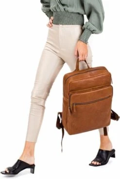 Burkely Antique Avery Unisex Rugzak Rits 15.6'' - Cognac -Tassen Kortingen Winkel 807x1200 8