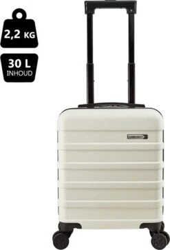 CabinMax Handbagage Koffer - Trolley 30L - Harde Reiskoffer - 45x36x20cm - Lichtgewicht - Groot Capaciteit - Wit -Tassen Kortingen Winkel 816x1200 1