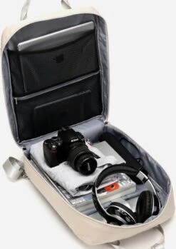 Merkloos Waterdichte Rugzak Inclusief Usb Oplaadstation - Laptoptas 15,6 Inch - Schooltas - Beige - Multifucntioneel -Tassen Kortingen Winkel 850x1200 2