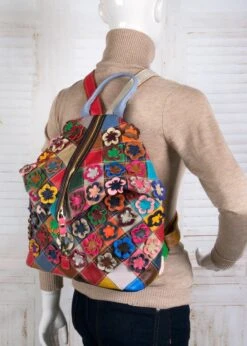 Viabologna Rugzak Escanella Van Gekleurde Stukjes Leer - Multicolour - -Tassen Kortingen Winkel 856x1200 10