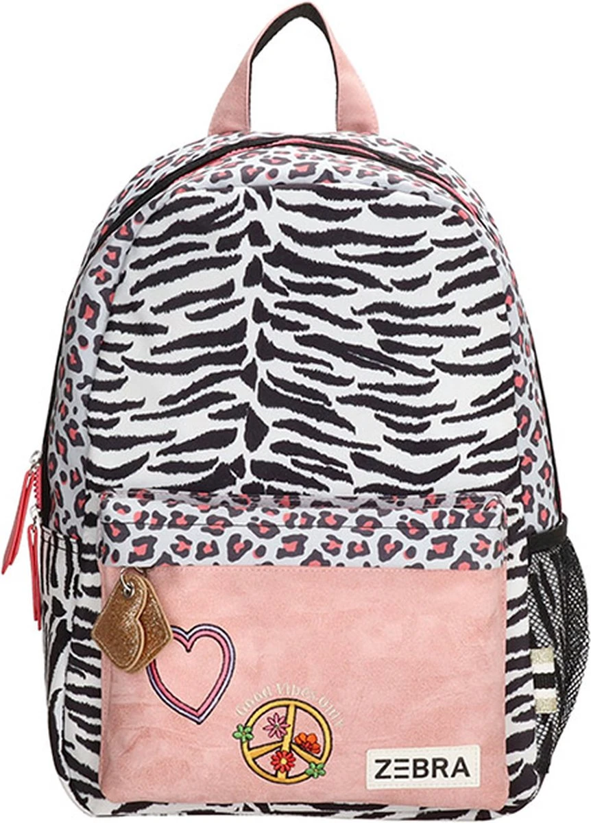 Zebra Trends Rugzak Panther Wit/Roze 3 Zebra Trends Rugzak Panther Wit/Roze