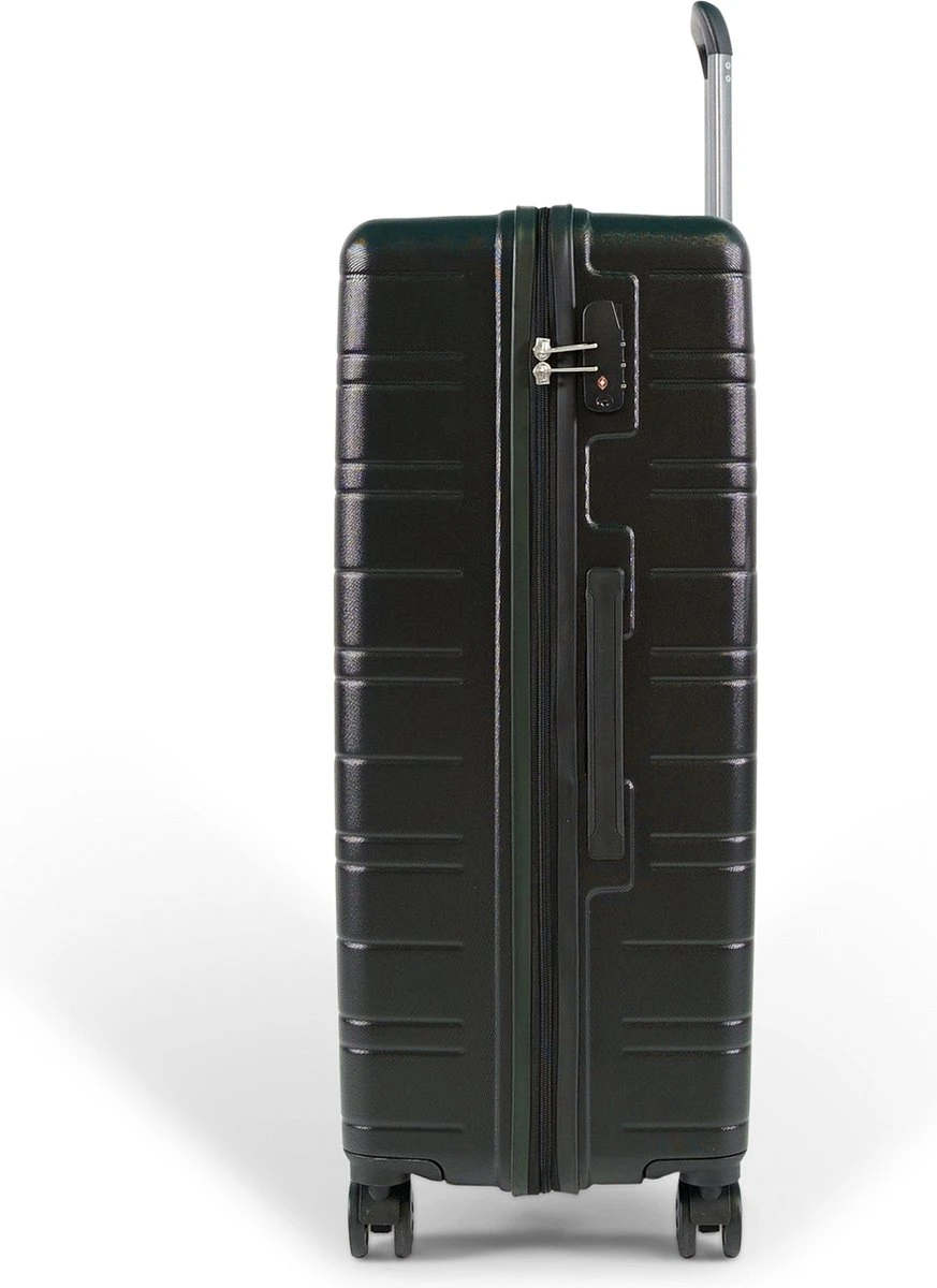 ©TROLLEYZ - Amsterdam No.9 - Reiskoffer 78cm Met TSA Slot - Dubbele Wielen - 360° Spinners - 100% ABS - Reiskoffer In Night Black 4 ©TROLLEYZ - Amsterdam No.9 - Reiskoffer 78cm Met TSA Slot - Dubbele Wielen - 360° Spinners - 100% ABS - Reiskoffer In Night Black - Afbeelding 2