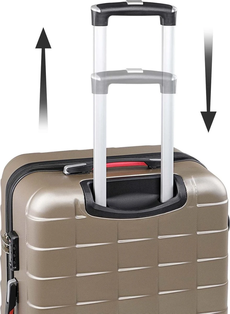 Monazana – Kofferset Exopack - 3-delig –TSA Slot – Wielen - Champagne 11 Monazana – Kofferset Exopack - 3-delig –TSA Slot – Wielen - Champagne - Afbeelding 9