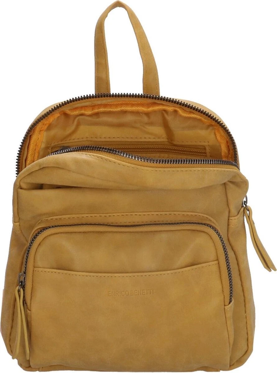 Enrico Benetti Zoë Dames Rugzak Klein - Kunstleer - Oker Geel 7 Enrico Benetti Zoë Dames Rugzak Klein - Kunstleer - Oker Geel - Afbeelding 5