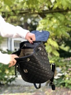 TOUTESTBELLE - Leren Dames Rugzak Quilted Gestikt Ruit Met Extra Vak - Dames - Leer - Zwart -Tassen Kortingen Winkel 899x1200 9