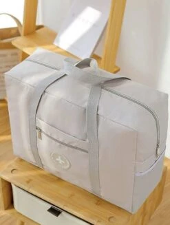 Merkloos Reistas - Handbagage Tas - Opvouwbaar - Beige - Off White - Travelbag -Tassen Kortingen Winkel 907x1200