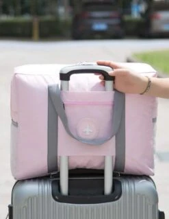 Merkloos Reistas - Handbagage Tas - Opvouwbaar - Roze - Travelbag -Tassen Kortingen Winkel 930x1200