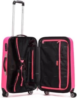 Decent Handbagage Koffer / Trolley / Reiskoffer - 50 Cm - 32 Liter - ABS - Neon-Fix - Roze -Tassen Kortingen Winkel 941x1200