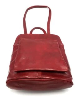Bestleder – RZ30017 – Rood - Echt Leren - 2 In 1 - Schoudertas – Rugzak - Stevig - Hoge Kwaliteit Italiaans Leer- Rood -Tassen Kortingen Winkel 952x1200 2