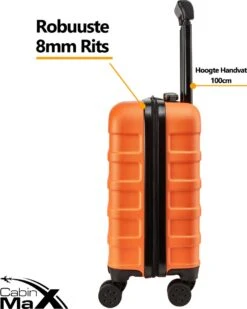 CabinMax Handbagage Koffer - Trolley 30L - Harde Reiskoffer - 45x36x20cm - Lichtgewicht - Groot Capaciteit - Oranje -Tassen Kortingen Winkel 959x1200