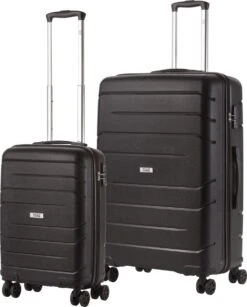 TravelZ Big Bars Kofferset - Trolleyset TSA 2-delig - Handbagage En Groot - Zwart -Tassen Kortingen Winkel 967x1200 2