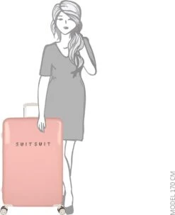 SUITSUIT - Fabulous Fifties - Papaya Peach - Reiskoffer (76 Cm) -Tassen Kortingen Winkel 979x1200