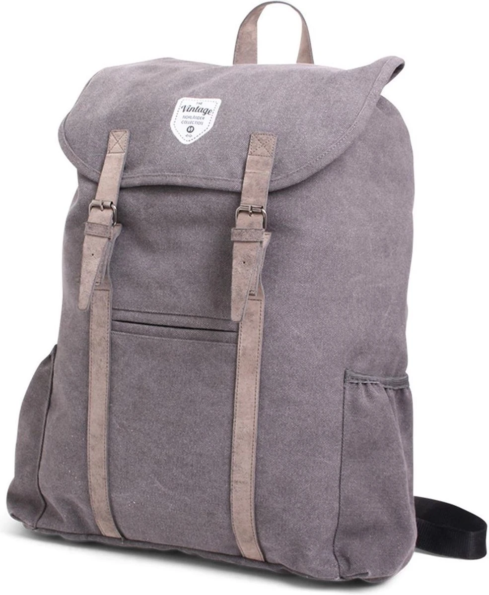 Norländer Vintage Canvas Rugzak Adventurer Grijs 3 Norländer Vintage Canvas Rugzak Adventurer Grijs