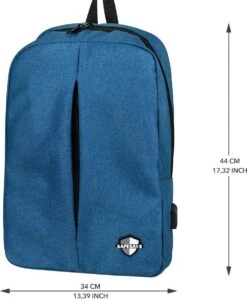 SafeSave Rugtas – Waterafstotende Schooltas Met Laptop Vak En Usb Aansluiting – Schoudertas – 15.6 Inch – Lichtblauw -Tassen Kortingen Winkel 991x1200 4